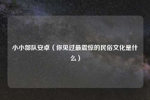 小小部队安卓（你见过最震惊的民俗文化是什么）