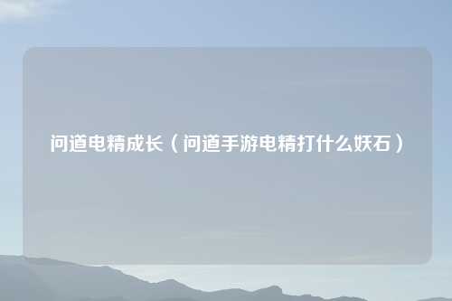 问道电精成长（问道手游电精打什么妖石）