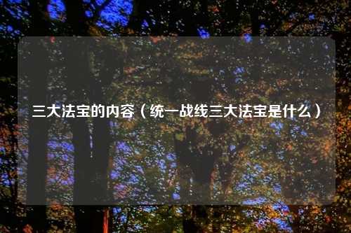 三大法宝的内容（统一战线三大法宝是什么）
