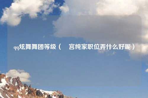 qq炫舞舞团等级（﹏宫纯家职位弄什么好呢）