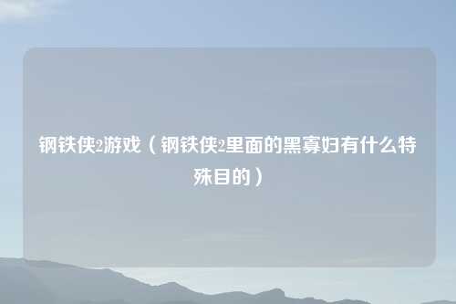钢铁侠2游戏（钢铁侠2里面的黑寡妇有什么特殊目的）