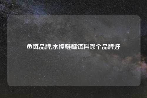 鱼饵品牌,水怪鲢鳙饵料哪个品牌好