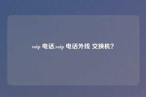 voip 电话,voip 电话外线 交换机？