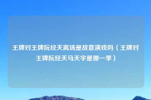 王牌对王牌阮经天离场是故意演戏吗（王牌对王牌阮经天马天宇是哪一季）
