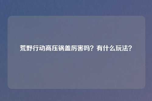 荒野行动高压锅盖厉害吗？有什么玩法？