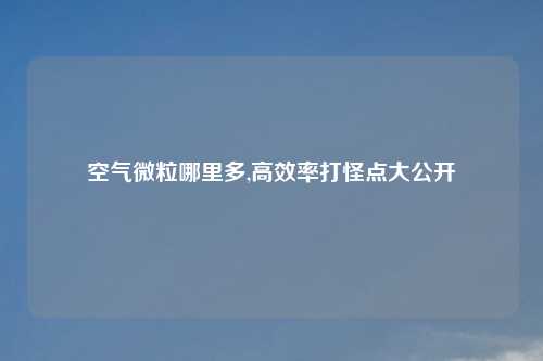 空气微粒哪里多,高效率打怪点大公开