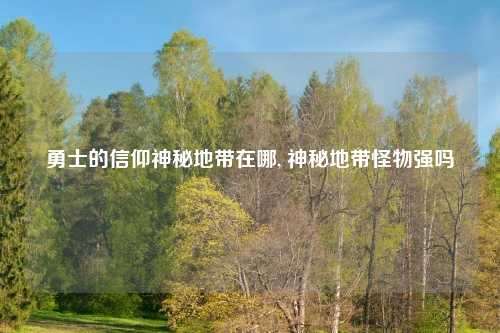 勇士的信仰神秘地带在哪, 神秘地带怪物强吗