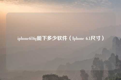 iphone616g能下多少软件（Iphone 6.1尺寸）