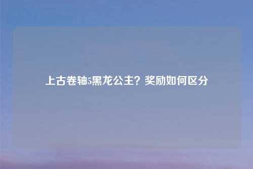 上古卷轴5黑龙公主？奖励如何区分