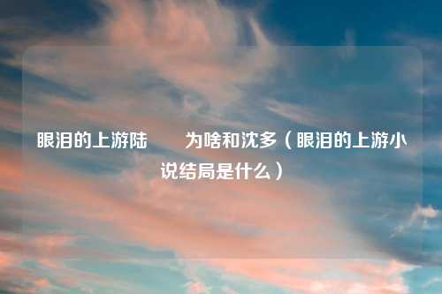 眼泪的上游陆湜祎为啥和沈多（眼泪的上游小说结局是什么）
