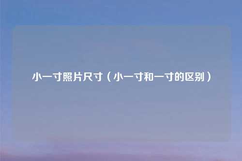 小一寸照片尺寸（小一寸和一寸的区别）