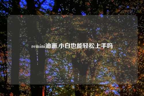 remini油画,小白也能轻松上手吗