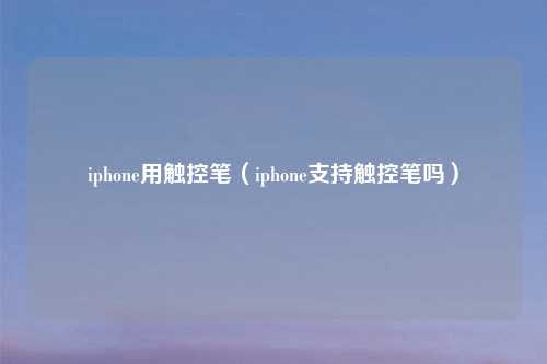 iphone用触控笔（iphone支持触控笔吗）