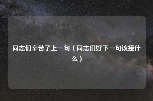 同志们辛苦了上一句（同志们好下一句该接什么）