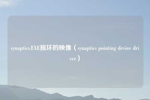 synaptics.EXE损坏的映像（synaptics pointing device driver）