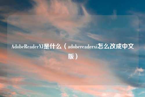 AdobeReaderXI是什么（adobereaderxi怎么改成中文版）