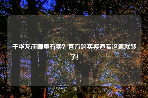 千华龙筋哪里有卖？官方购买渠道看这篇就够了！