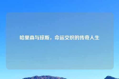 哈里森与琼斯，命运交织的传奇人生
