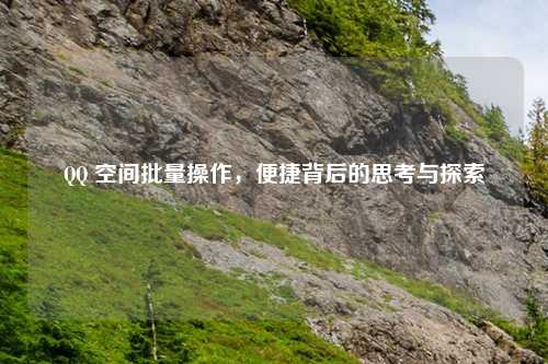 QQ 空间批量操作，便捷背后的思考与探索
