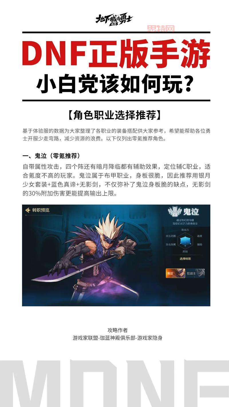 复仇者地下城与勇士新手必看，职业特点与玩法技巧全攻略