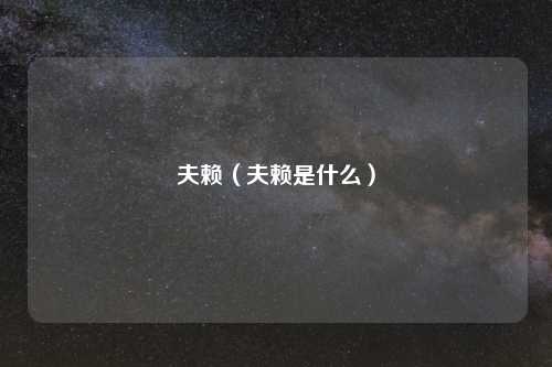 夫赖（夫赖是什么）