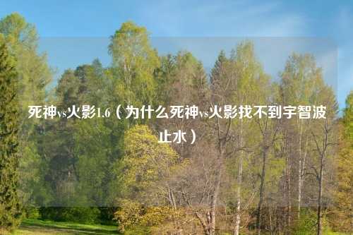 死神vs火影1.6（为什么死神vs火影找不到宇智波止水）