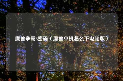 魔兽争霸3密码（魔兽单机怎么下电脑版）