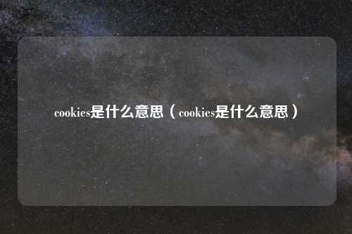 cookies是什么意思（cookies是什么意思）