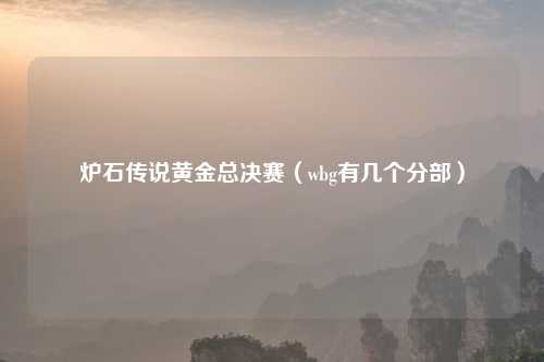 炉石传说黄金总决赛（wbg有几个分部）