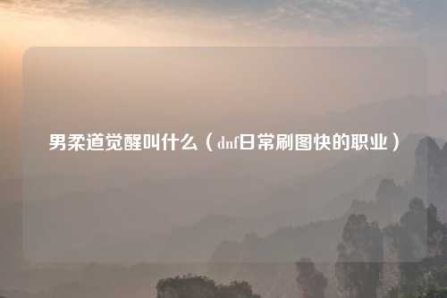 男柔道觉醒叫什么（dnf日常刷图快的职业）