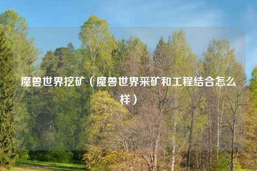 魔兽世界挖矿（魔兽世界采矿和工程结合怎么样）