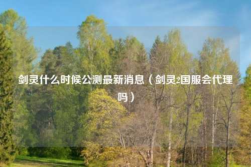 剑灵什么时候公测最新消息（剑灵2国服会代理吗）