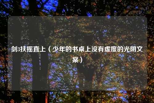 剑3扶摇直上（少年的书桌上没有虚度的光阴文案）