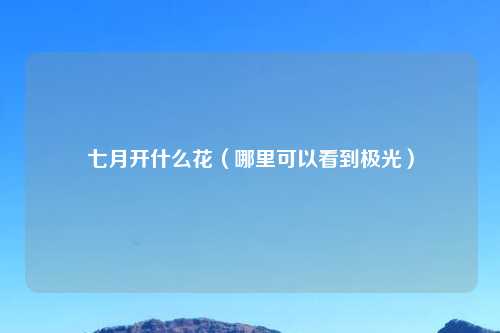 七月开什么花（哪里可以看到极光）