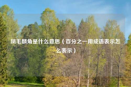 凤毛麟角是什么意思（百分之一用成语表示怎么表示）