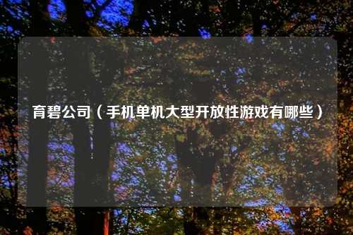 育碧公司（手机单机大型开放性游戏有哪些）