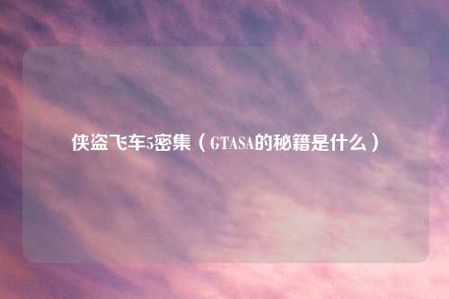 侠盗飞车5密集（GTASA的秘籍是什么）