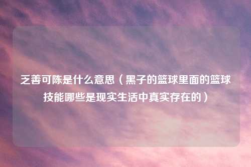 乏善可陈是什么意思（黑子的篮球里面的篮球技能哪些是现实生活中真实存在的）