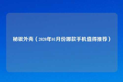 秘银外壳（2020年01月份哪款手机值得推荐）
