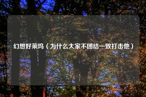 幻想好莱坞（为什么大家不团结一致打击他）