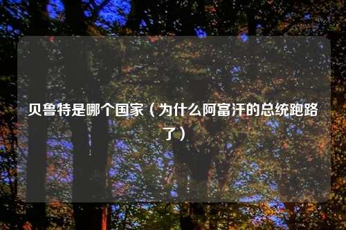 贝鲁特是哪个国家（为什么阿富汗的总统跑路了）