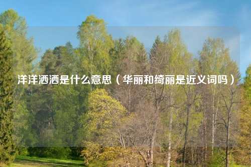 洋洋洒洒是什么意思（华丽和绮丽是近义词吗）