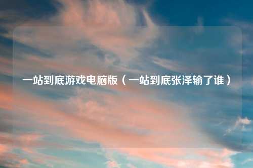 一站到底游戏电脑版（一站到底张泽输了谁）