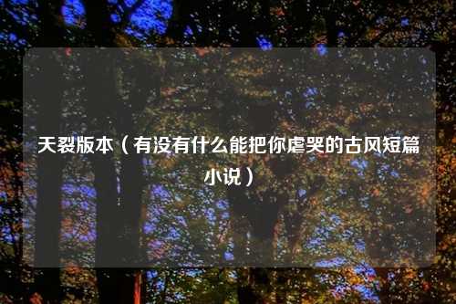天裂版本（有没有什么能把你虐哭的古风短篇小说）