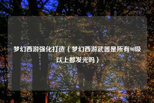 梦幻西游强化打造（梦幻西游武器是所有90级以上都发光吗）