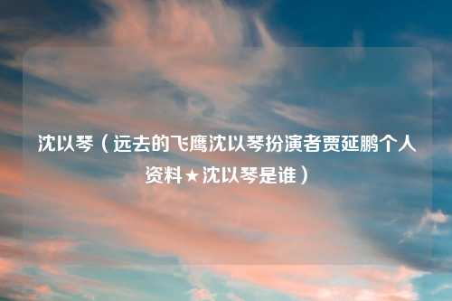 沈以琴（远去的飞鹰沈以琴扮演者贾延鹏个人资料★沈以琴是谁）
