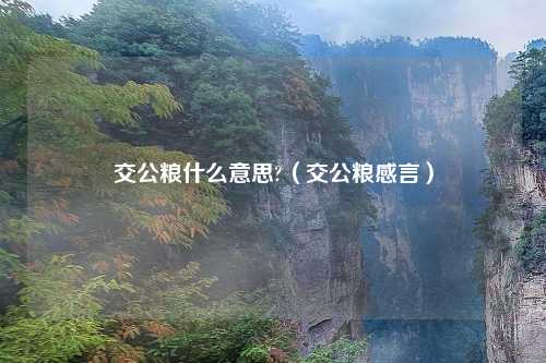 交公粮什么意思?（交公粮感言）