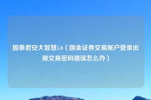 国泰君安大智慧5.0（国金证券交易账户登录出现交易密码错误怎么办）