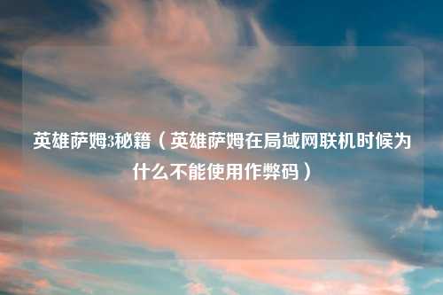 英雄萨姆3秘籍（英雄萨姆在局域网联机时候为什么不能使用作弊码）