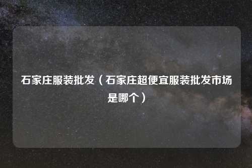 石家庄服装批发（石家庄超便宜服装批发市场是哪个）